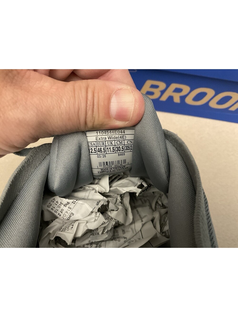 New! Mens Brooks Adrenaline GTS 25 Primer Grey/Ebony/Jasmin Shoes. Size 12.5-4E. - Picture 7 of 10
